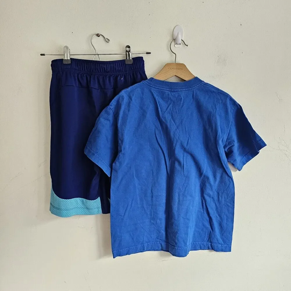 Nike Youth Basketball Set – Blue T-Shirt & Shorts – Size Youth M – GUC